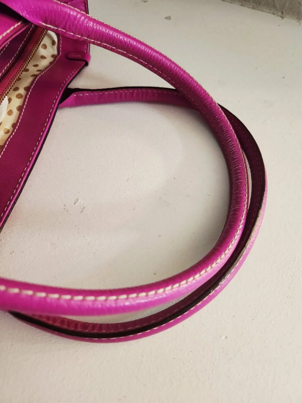 Euc Kate Spade NY Fushia Leather Satchel Handbag Purse